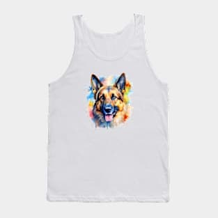 German Shepherd Watercolour Tank Top